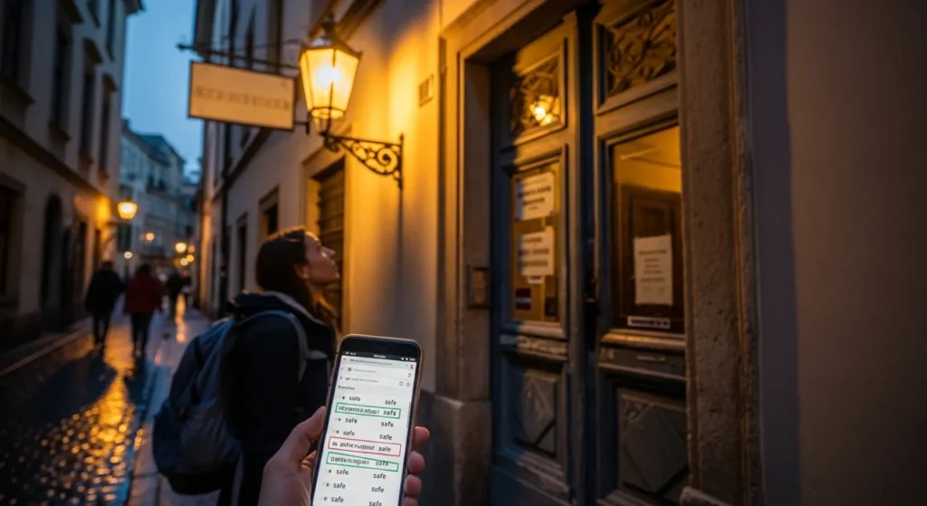 Check Safety Signals: Lighting, Entry, Reviews Mention “Safe”