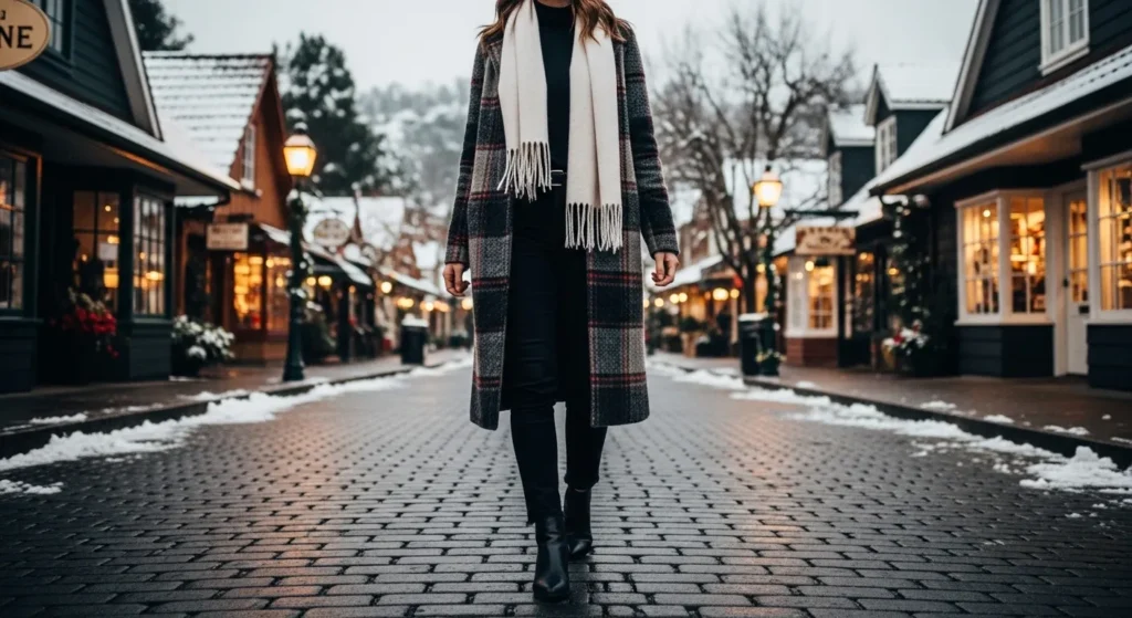 Statement Coat + Neutral Base Layers