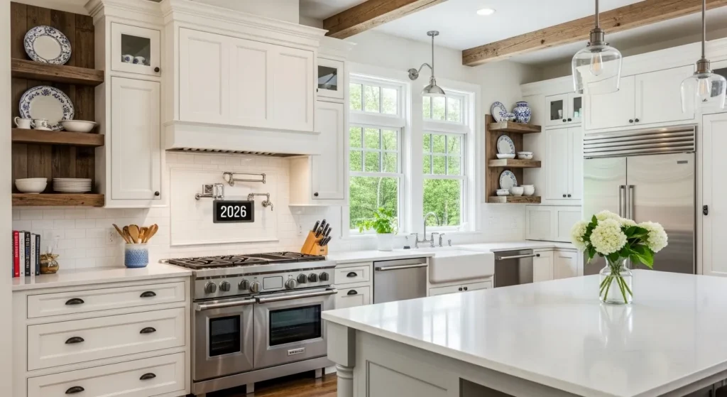 Farmhouse White Kitchen Cabinets
