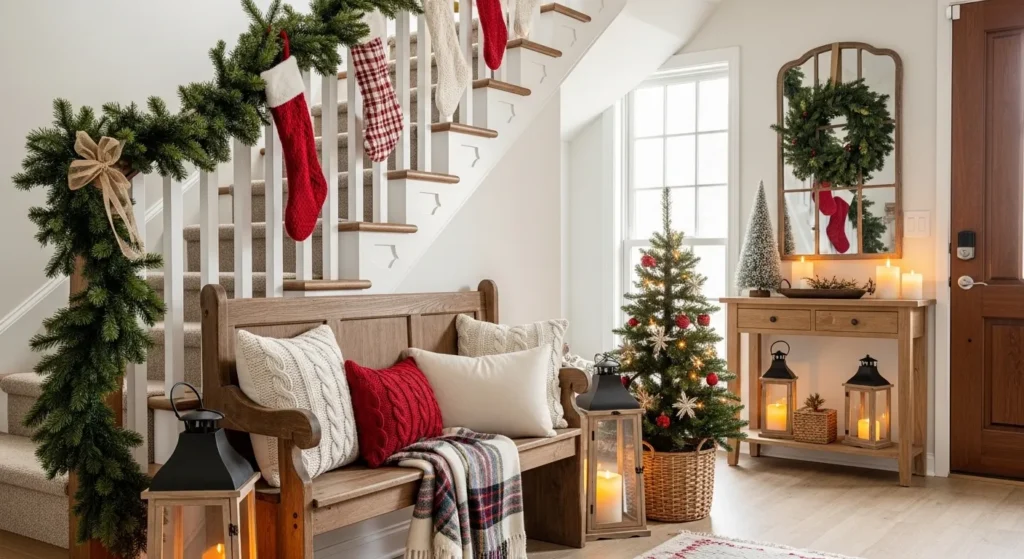 Farmhouse Christmas Entryway Ideas