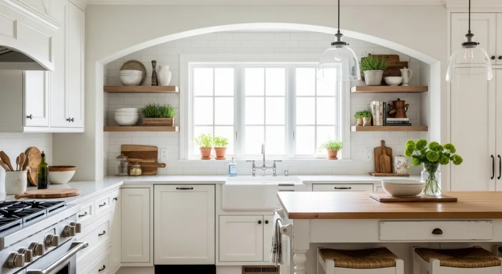 Farmhouse White Kitchen Cabinets Ideas