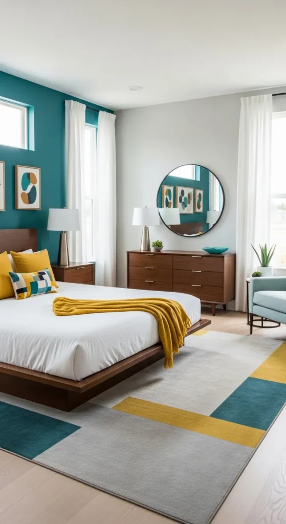 Bold Color Pops in Bedroom Design