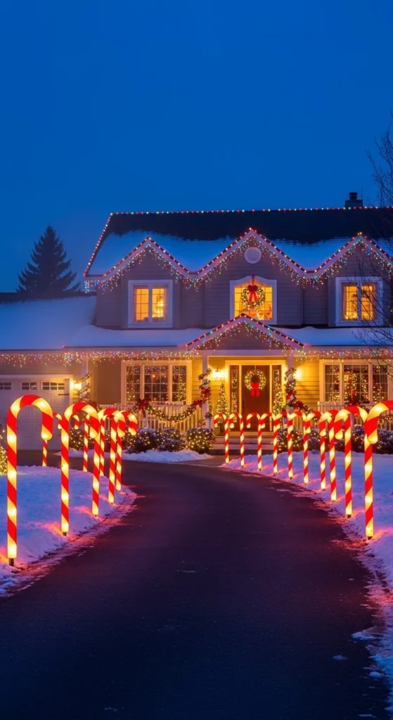 Candy Cane Pathway Lights