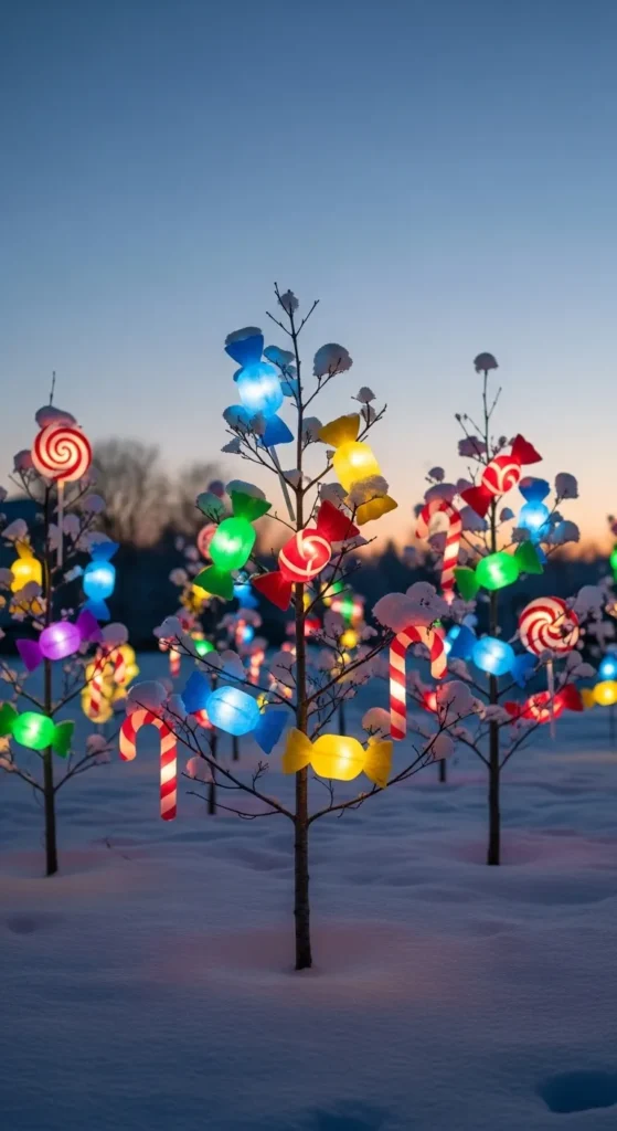 Candy-Themed Light Trees