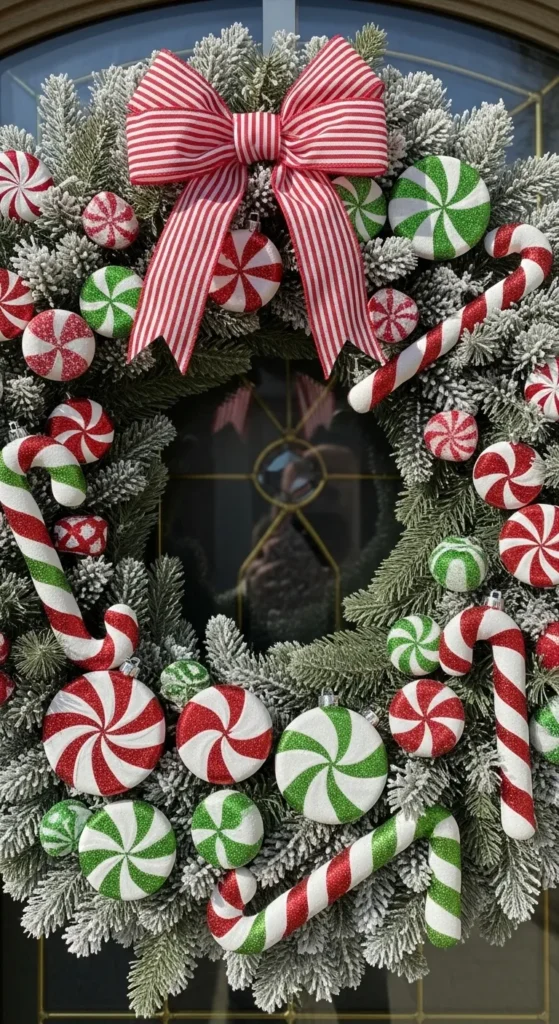 Candy Wreath with Ornaments