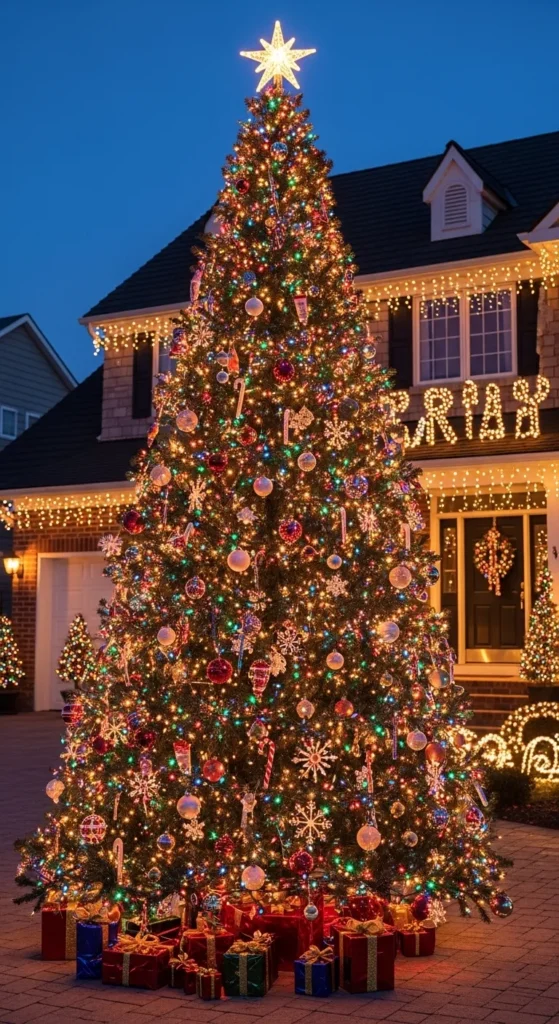 Christmas Tree Lights Outside