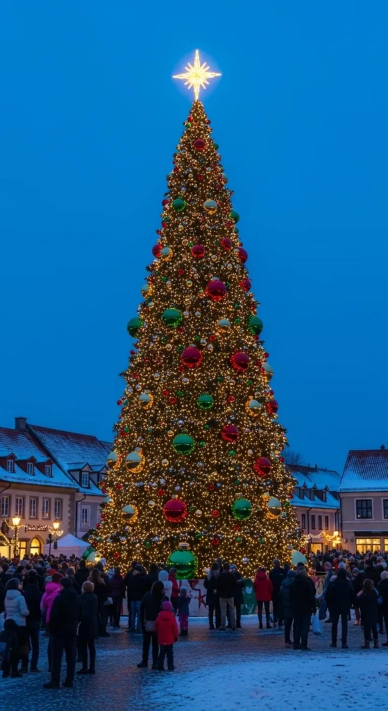 Christmas Tree Yard Display with Lights