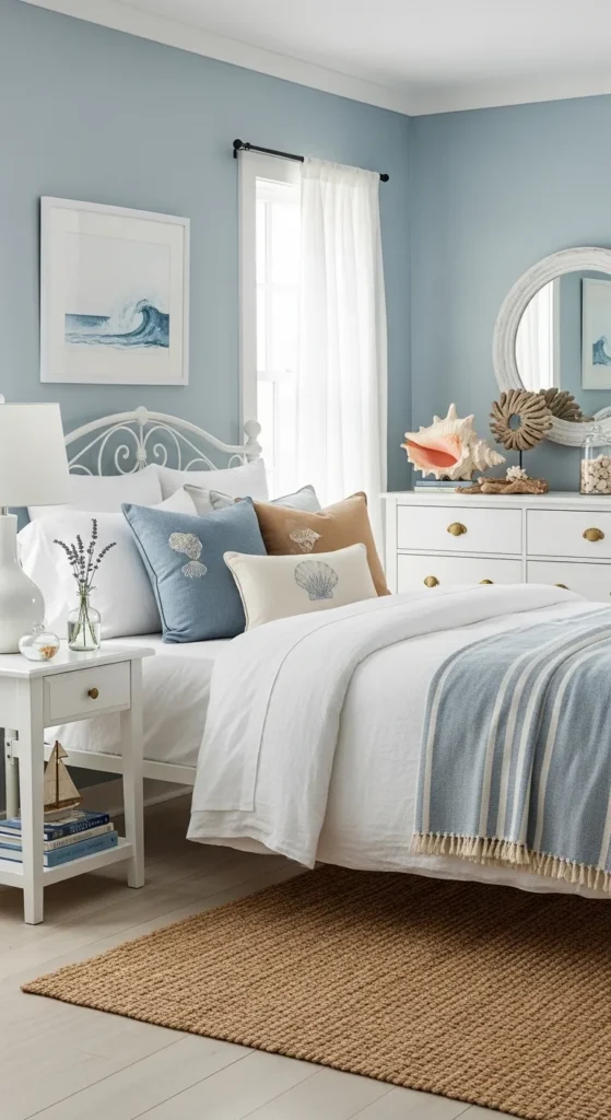 Coastal Beach Vibes with Soft Blue and White