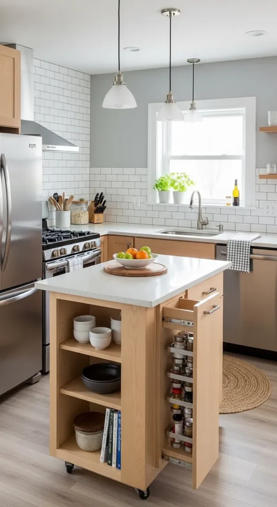 Compact Island with Multifunctional Storage