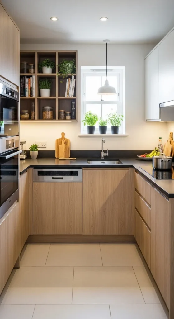 Compact L-Shaped Kitchen Layout