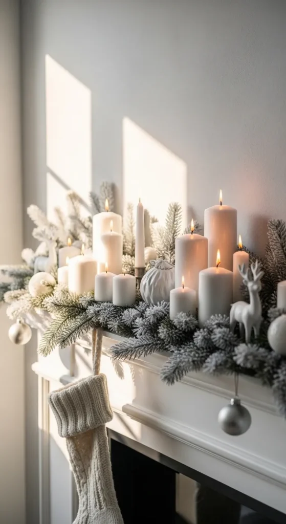 Cozy White Candles Display