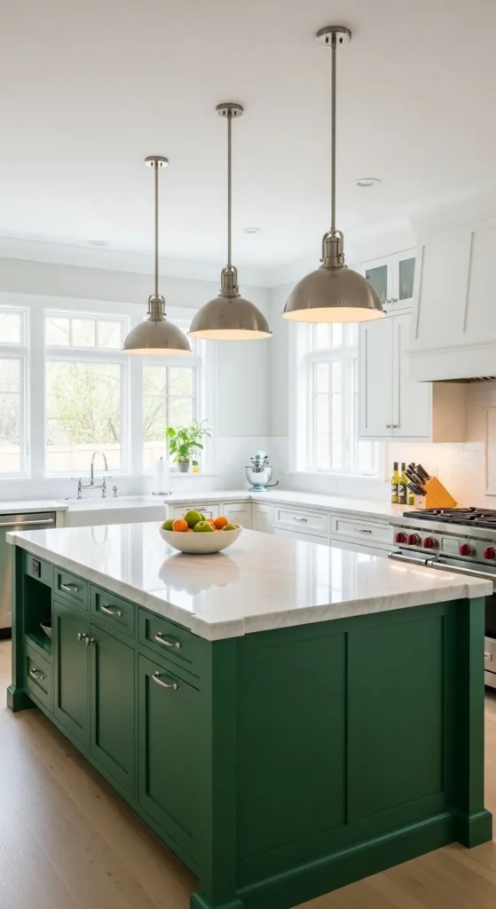  Emerald Green Kitchen Island