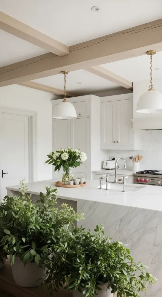 Exposed Light Wooden Ceiling Beams