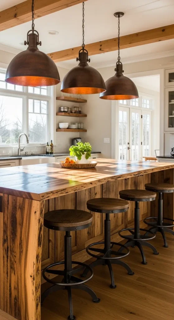Farmhouse Kitchen Island with Reclaimed Wood