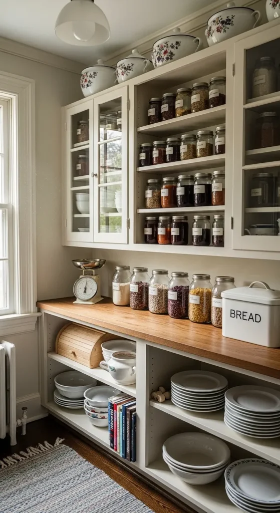 Farmhouse Pantry with Glass Doors
