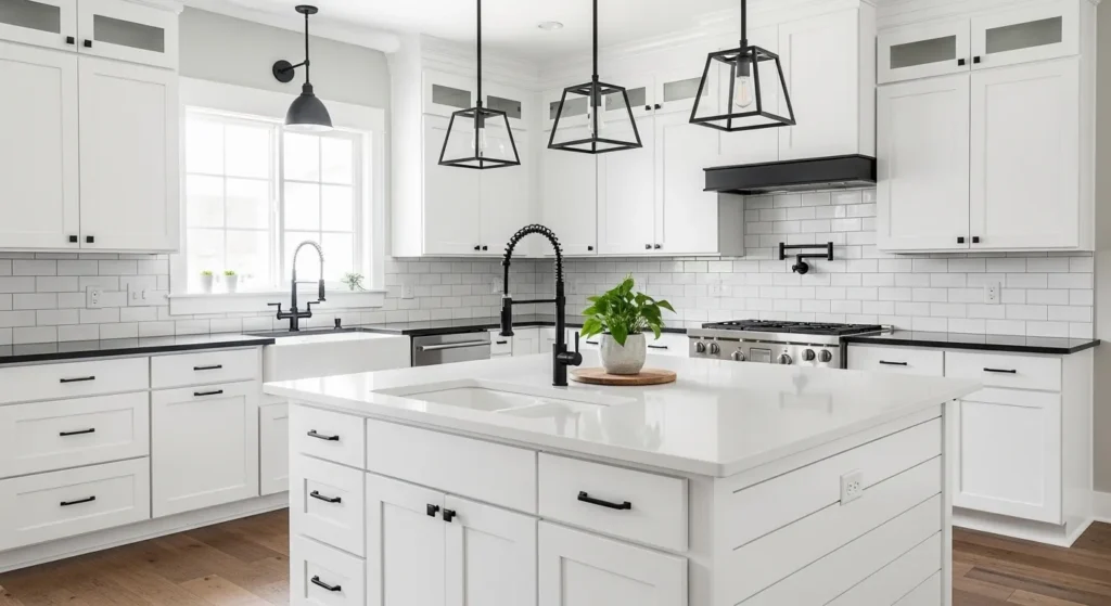 Farmhouse White Kitchen Cabinets