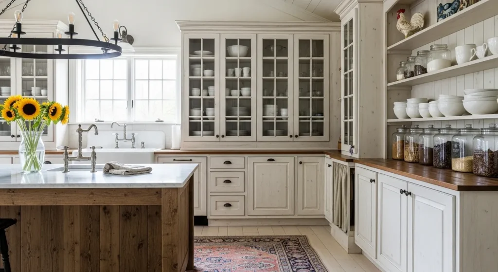 Farmhouse White Kitchen Cabinets