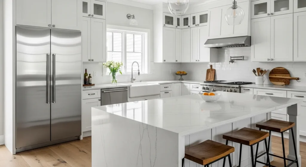 Farmhouse White Kitchen Cabinets
