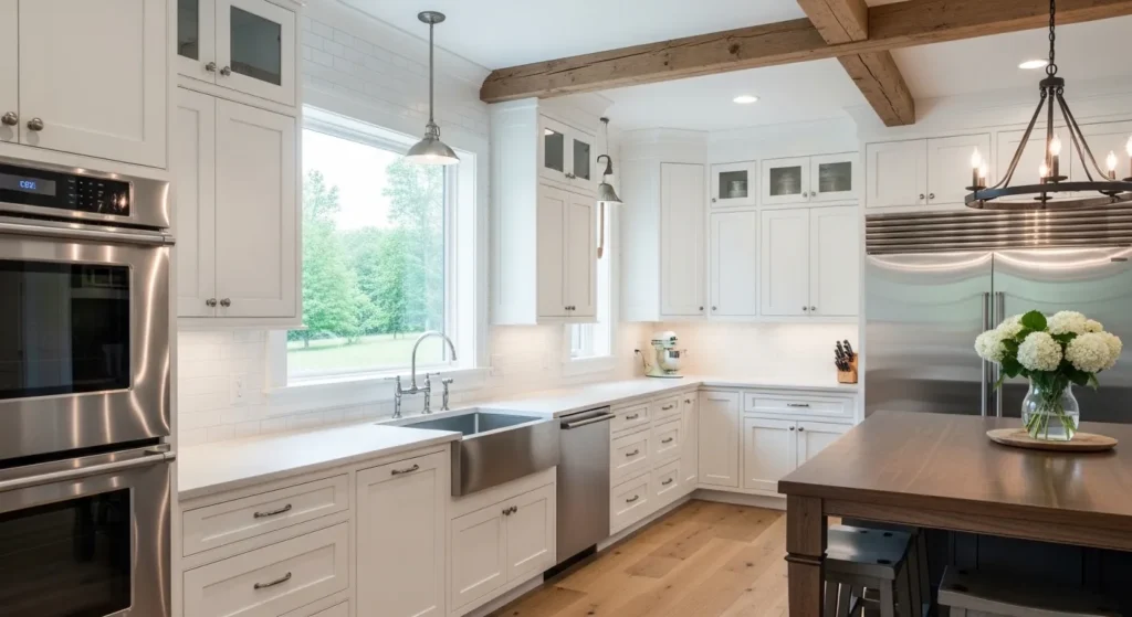 Farmhouse White Kitchen Cabinets