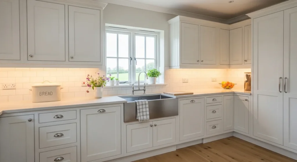 Farmhouse White Kitchen Cabinets