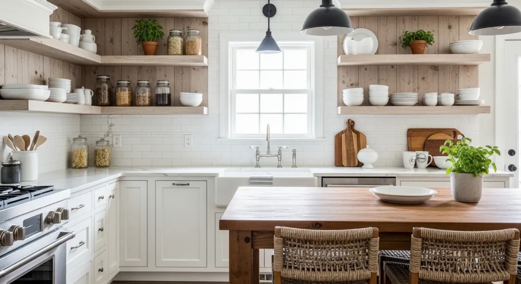 Farmhouse White Kitchen Cabinets