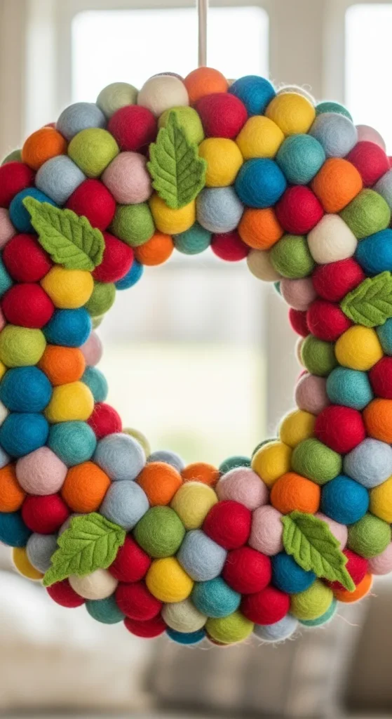 . Felt Ball Wreath