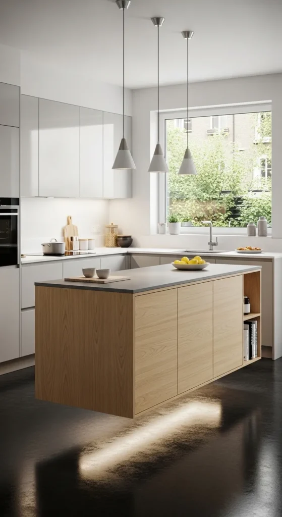 Floating Kitchen Island with Hidden Storage