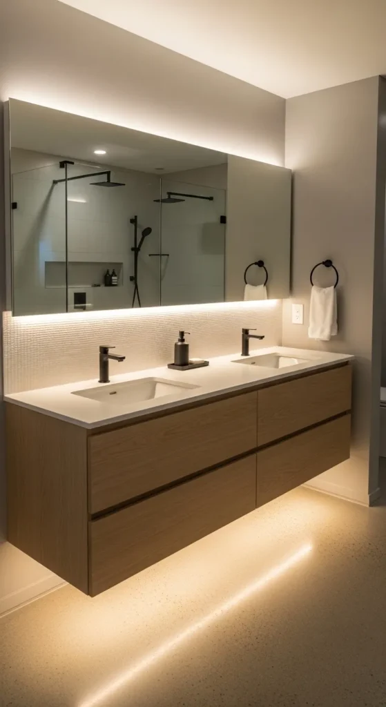 Floating Vanities with LED Lighting