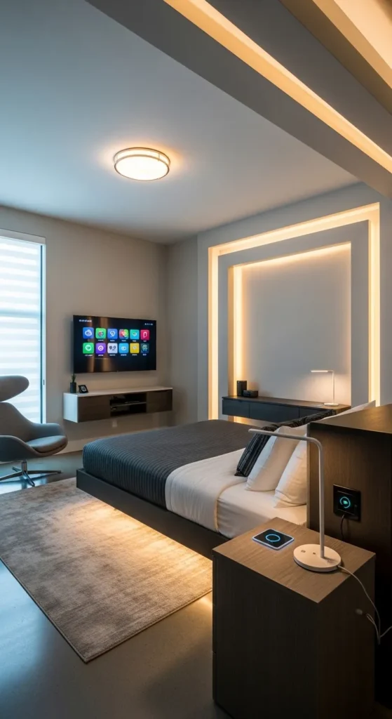 Futuristic Guest Bedroom with Smart Design