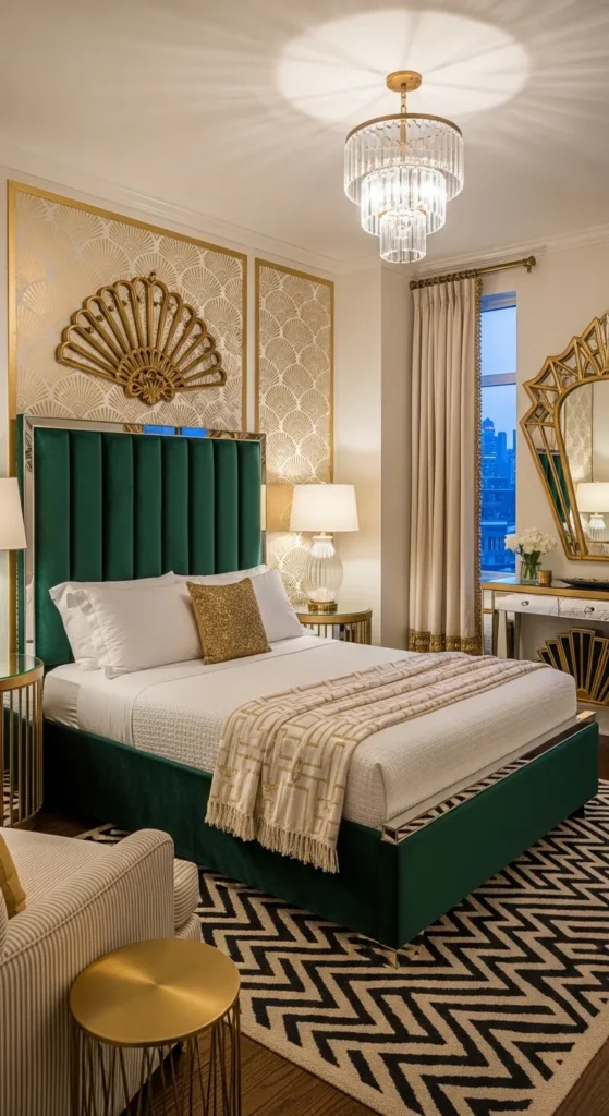 Glamorous Art Deco Guest Bedroom