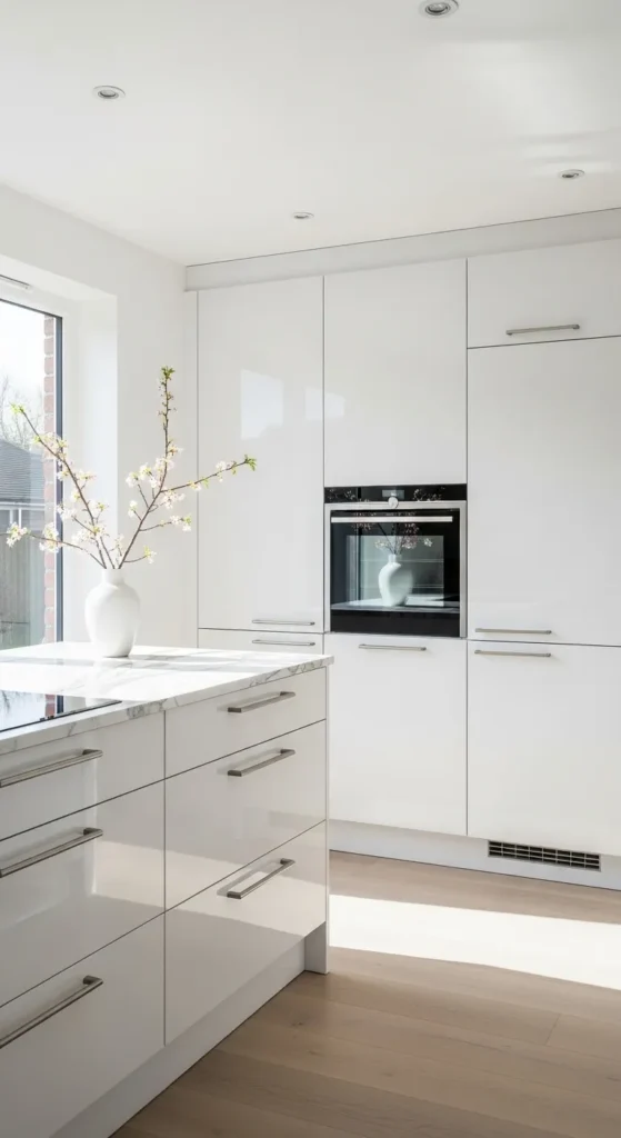 Glossy White Cabinets