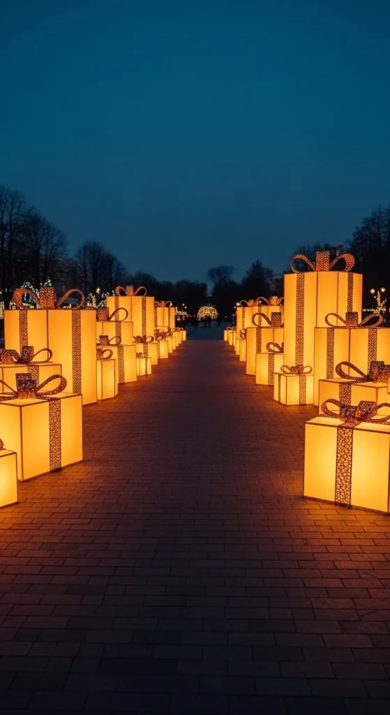 Glowing Gift Box Pathway Lights