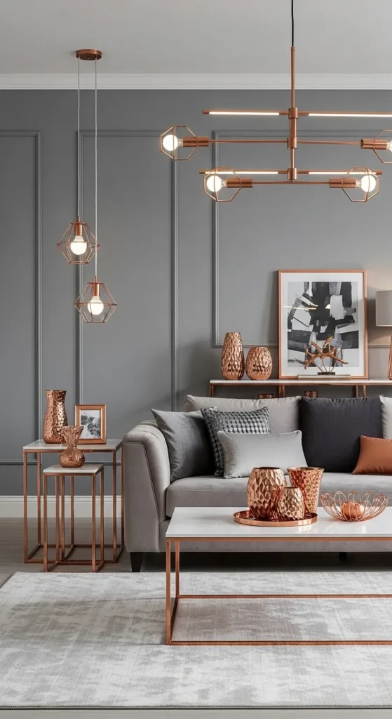 Gray and Copper for a Modern Luxe Look