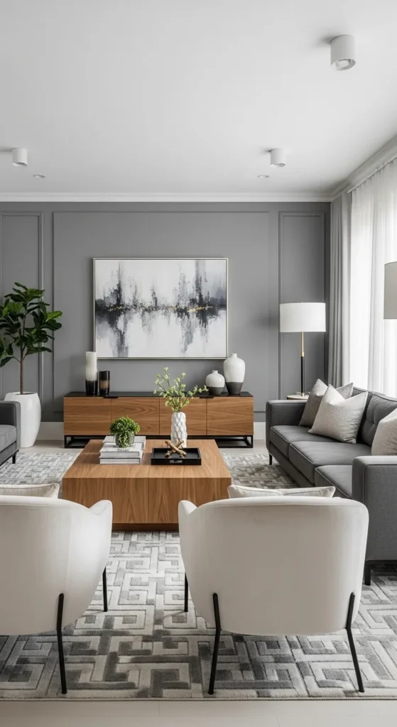 Gray and Natural Wood for a Warm, Luxe Vibe