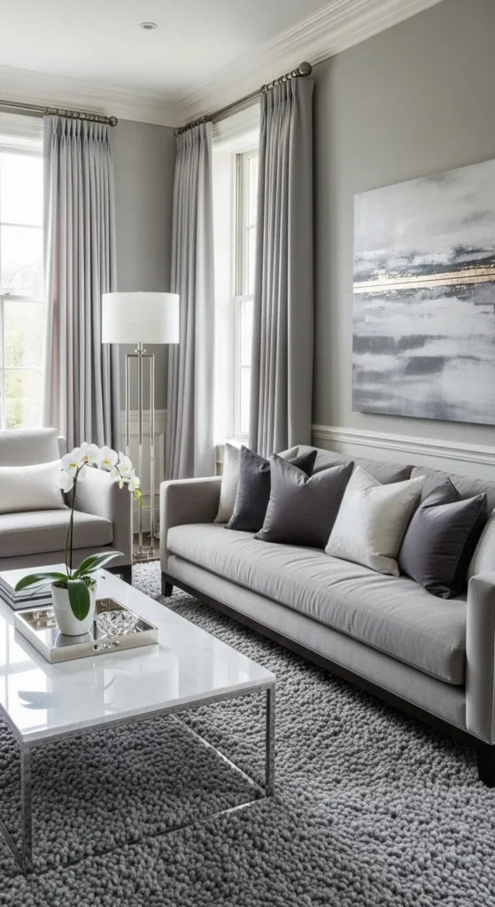 Gray and White with Luxury Textiles