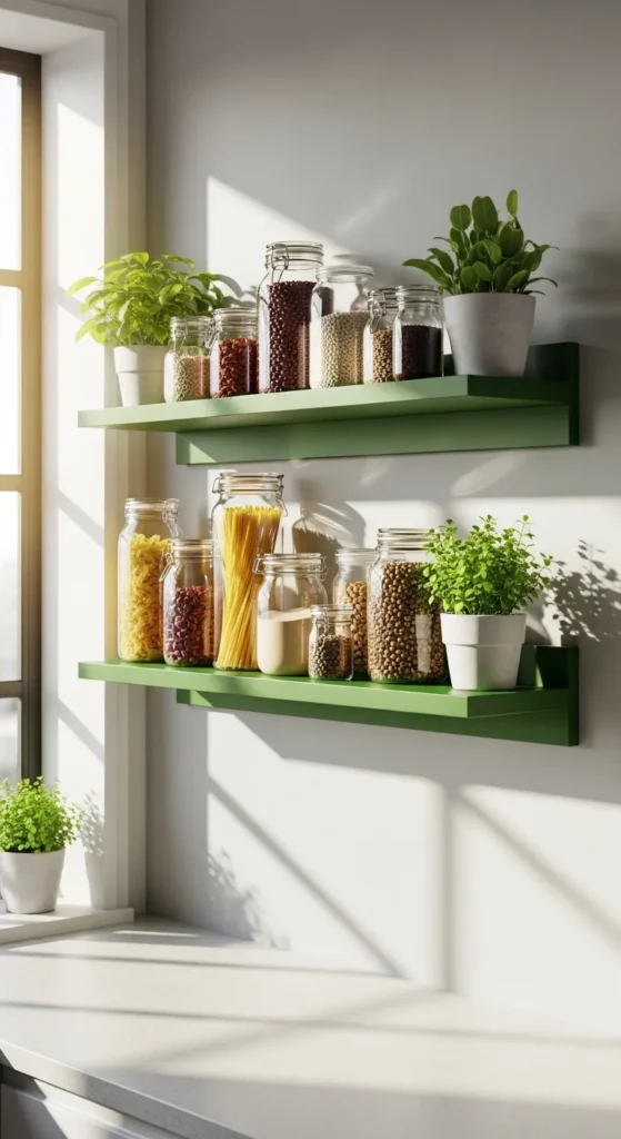 Green Hanging Shelves