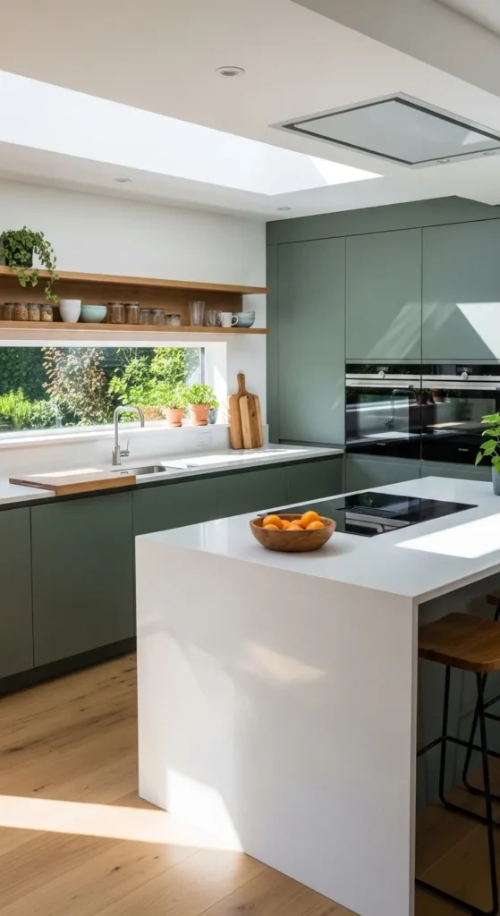 Green Matte Cabinets