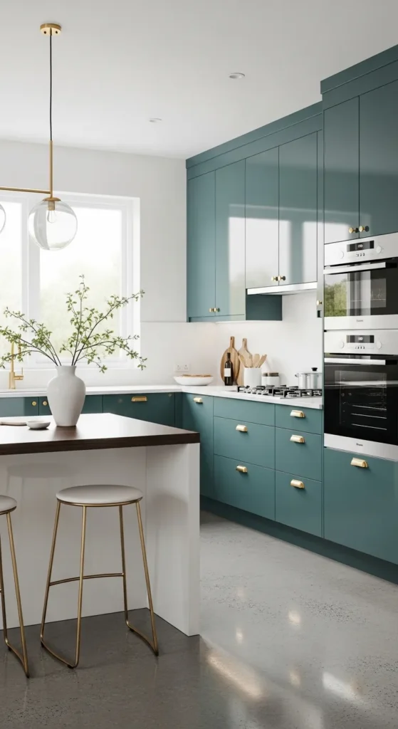 High Gloss Colored Cabinets