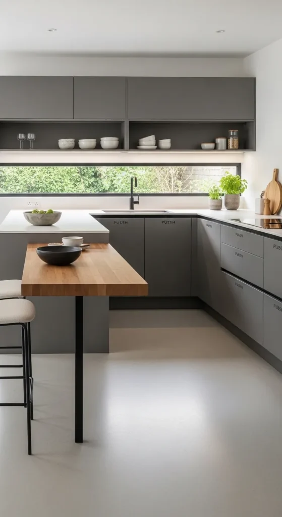 Integrated Breakfast Bar with Hidden Storage