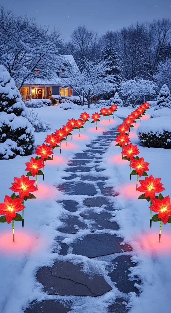  LED Poinsettia Stakes