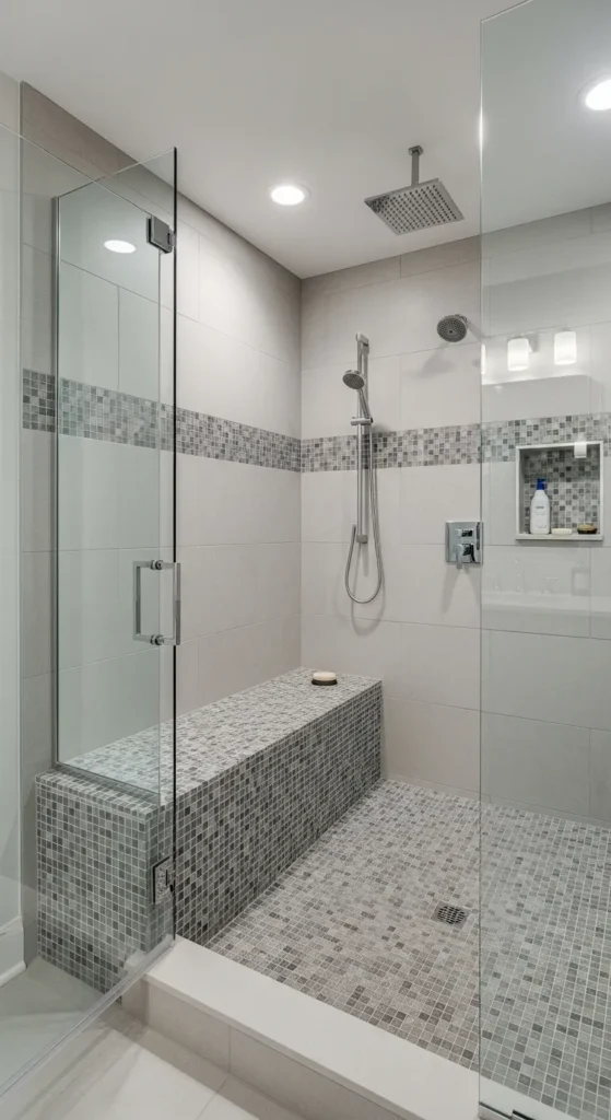Large Walk-In Showers with Bench Seating