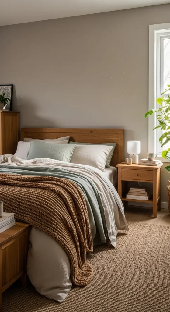  Light Taupe and Warm Wood for a Cozy, Organic Bedroom