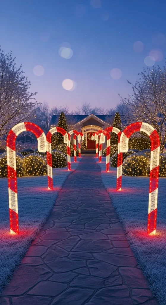 Light-Up Candy Cane Arches