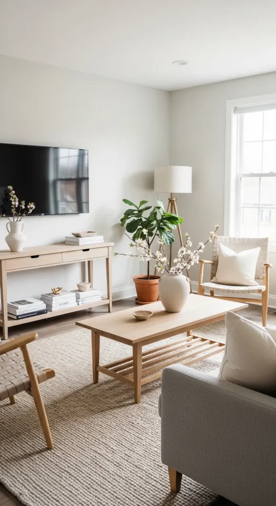 Light-Wood Accents for a Warm, Minimalist Touch