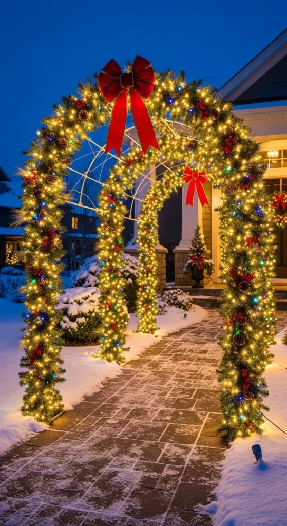 Lighted Christmas Archway Entrance