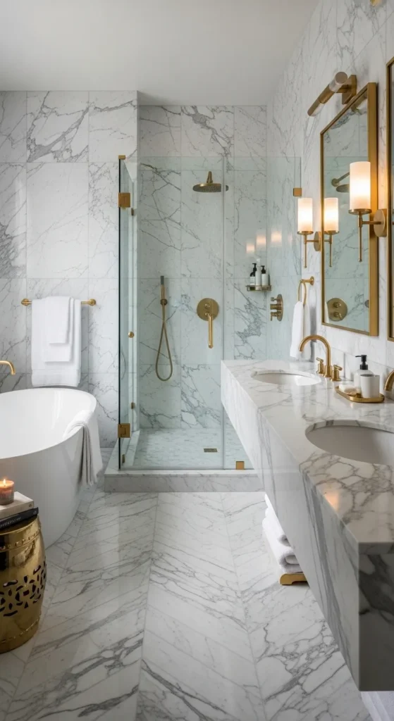 Luxurious Marble Bathrooms with Sophisticated Touches