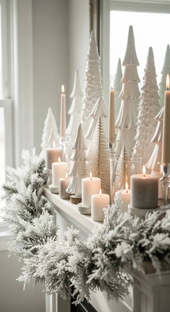 White Christmas Mantle Decor Ideas