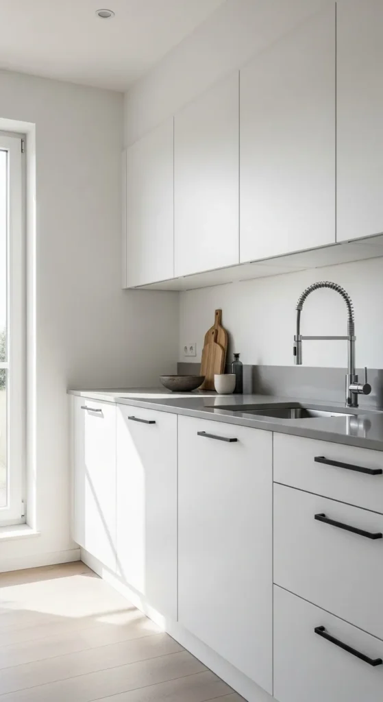 Minimalist White with Black Handles
