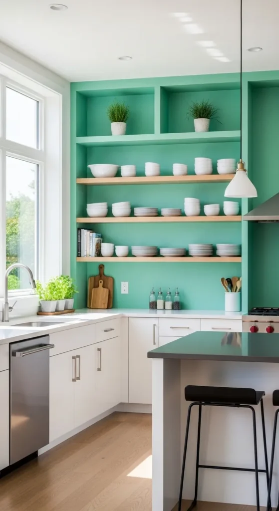 Mint Green Accent Wall