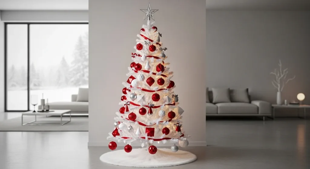 22 Red and White Christmas Tree 2026 Elegant